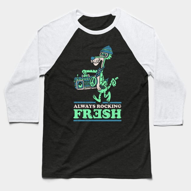 Always rocking fresh tiger cartoon Baseball T-Shirt by Bee Fernandez